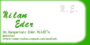 milan eder business card